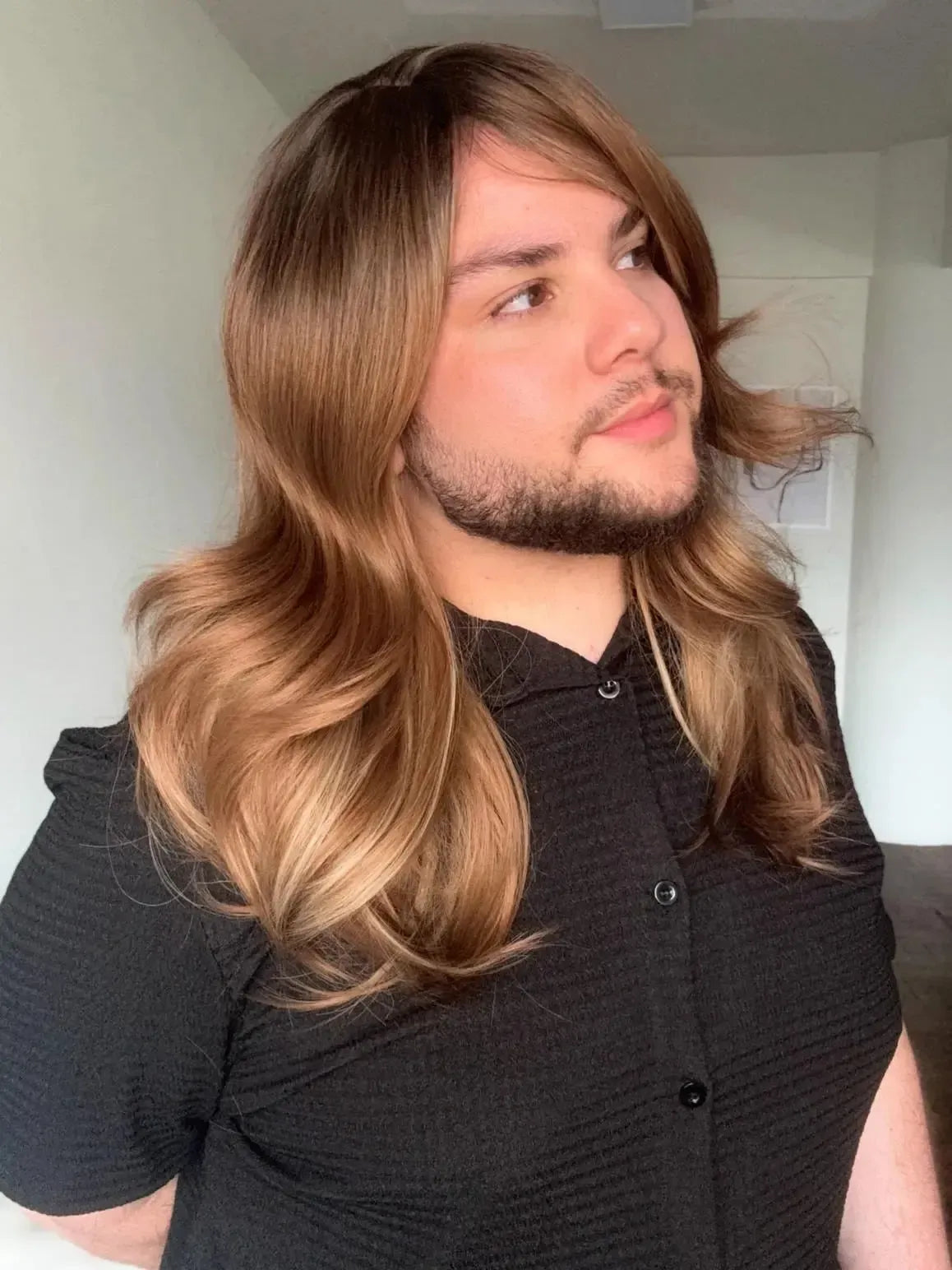 Peruca Castanha Fibra Premium Peça Única 035