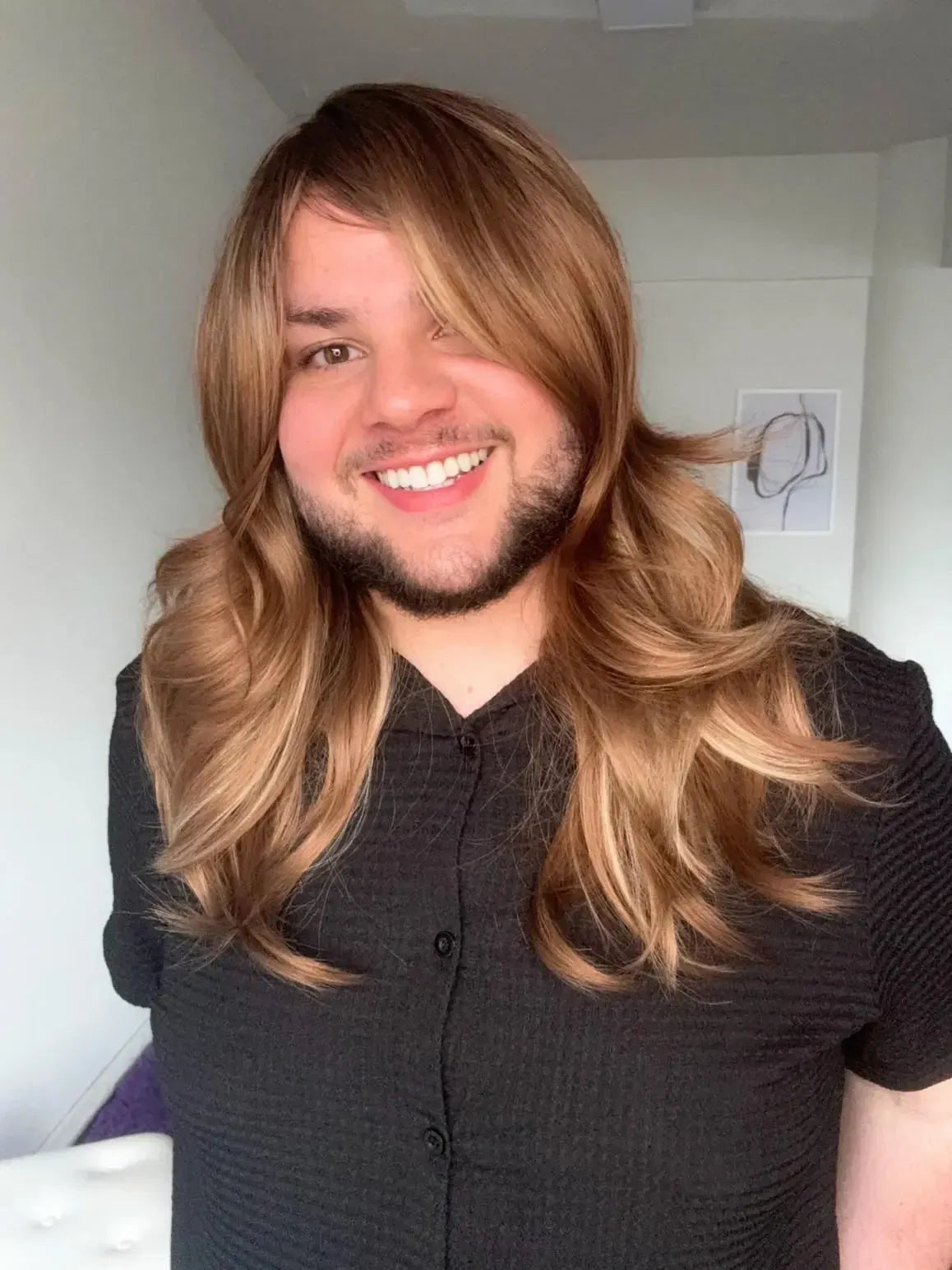 Peruca Castanha Fibra Premium Peça Única 035