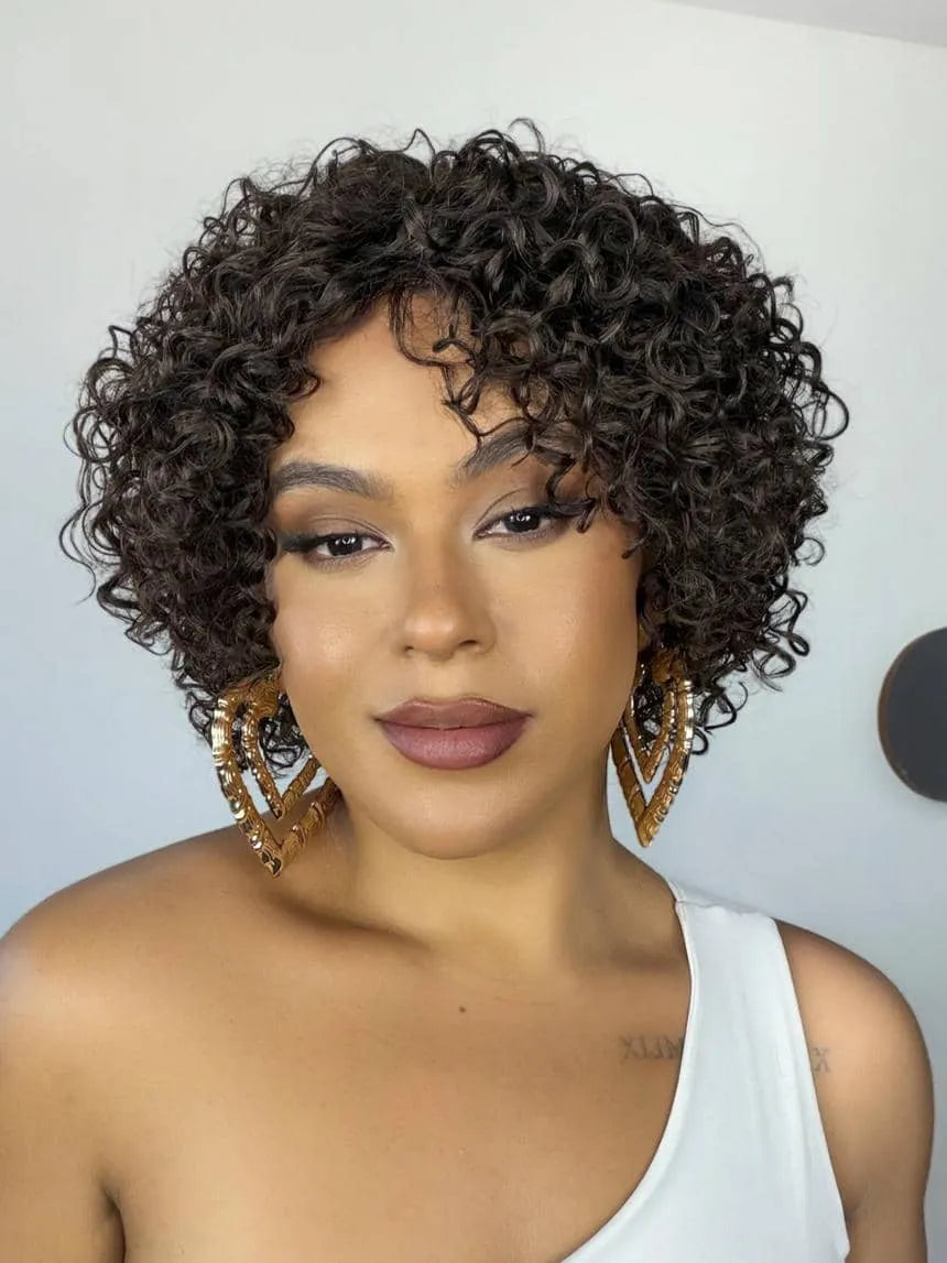 Peruca Dalilah Cabelo Humano Castanho Escuro #2