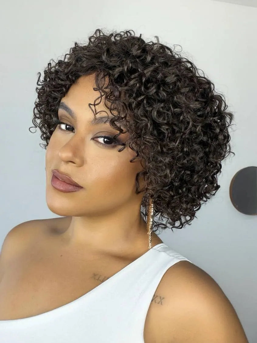 Peruca Dalilah Cabelo Humano Castanho Escuro #2