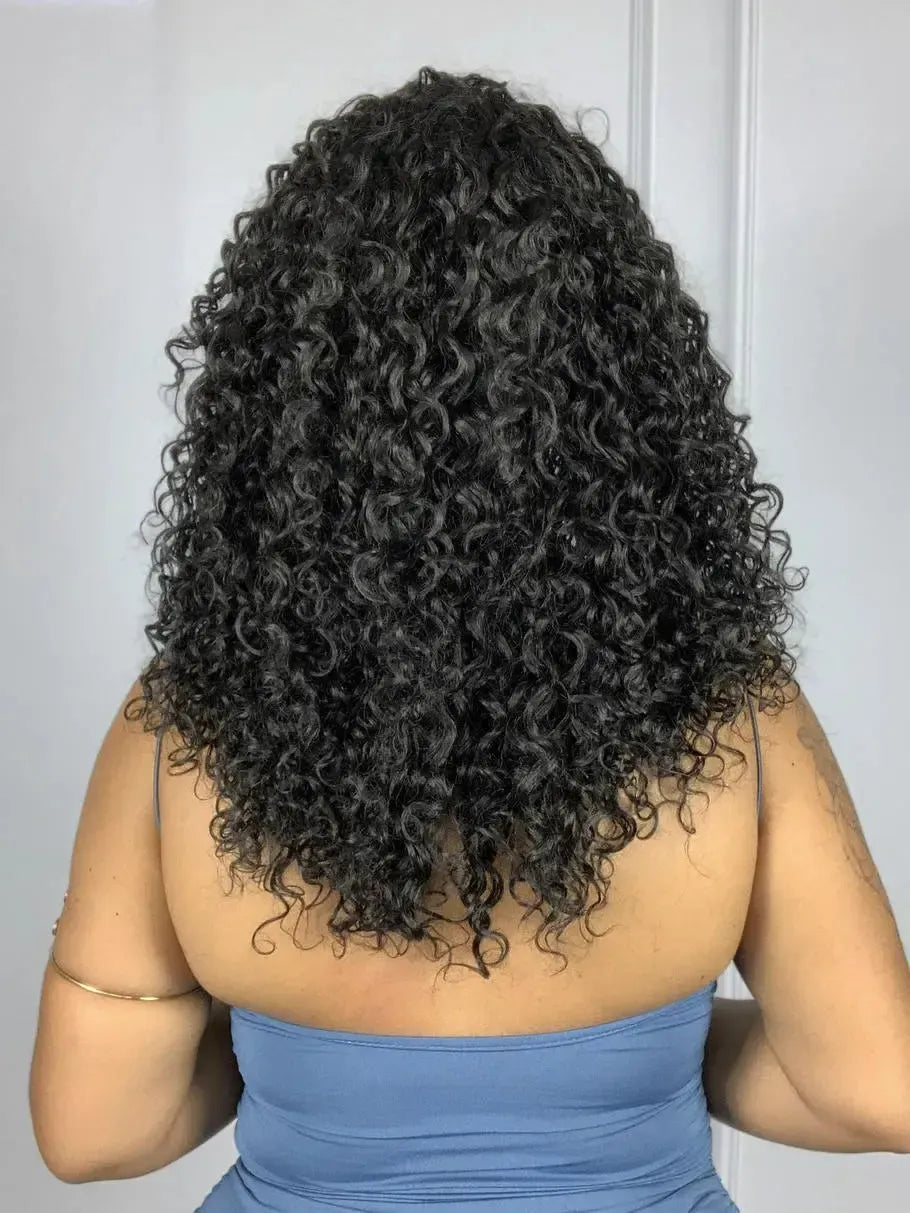 Peruca Felina Bio Fibra Castanho Escuro Cacheada