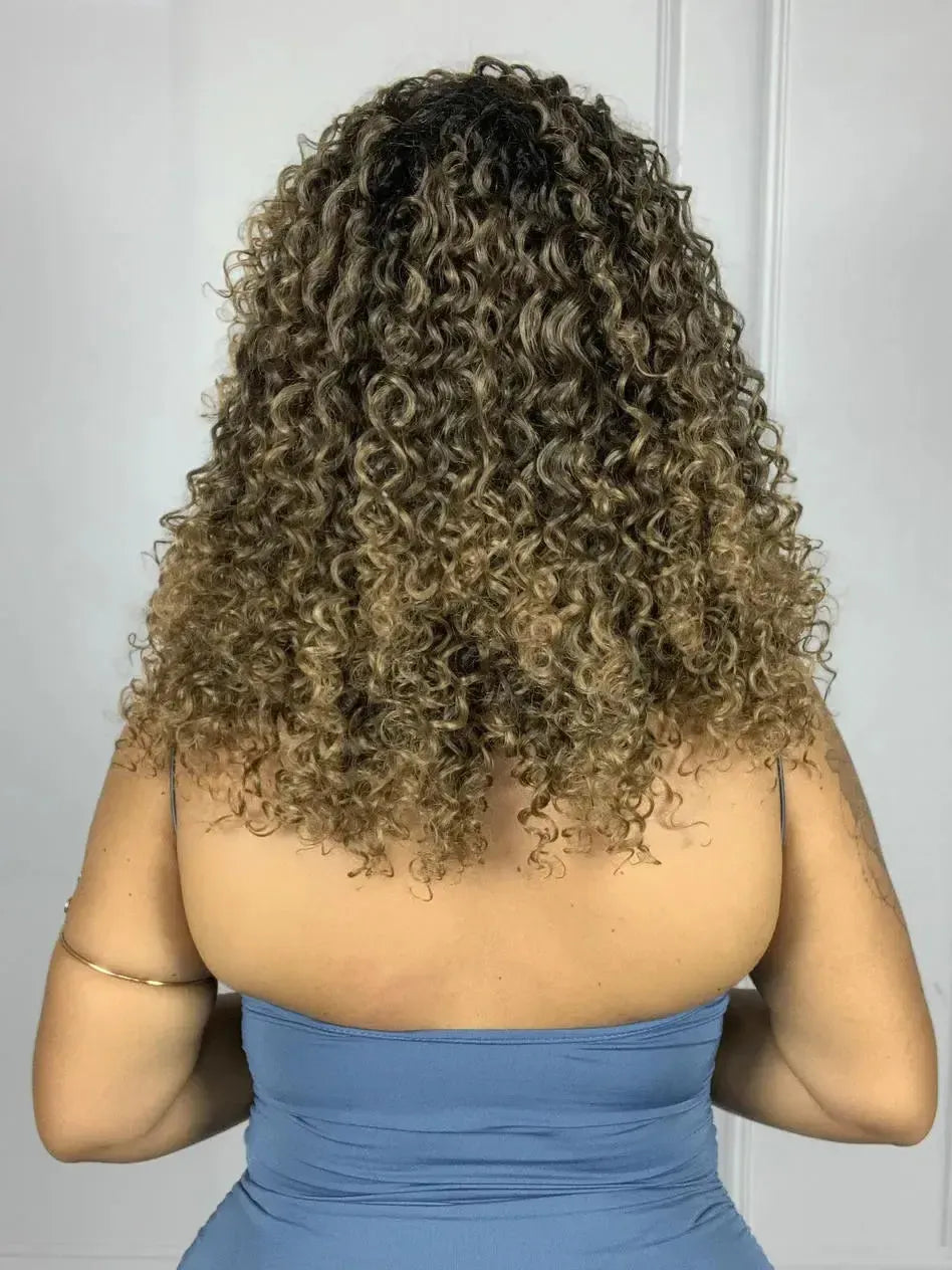 Peruca Felina Bio Fibra Castanho Loiro 8/30 Cacheada