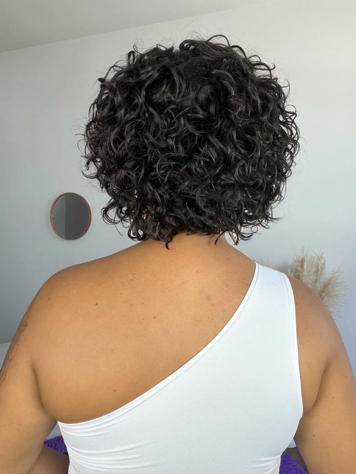 Peruca Flora Cabelo Humano Ondulada Castanho Escuro