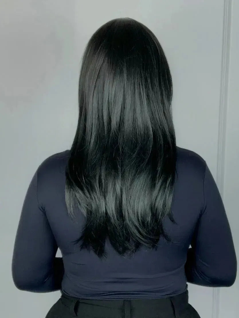 Peruca Janaina Lisa Com Franja Preta 50cm