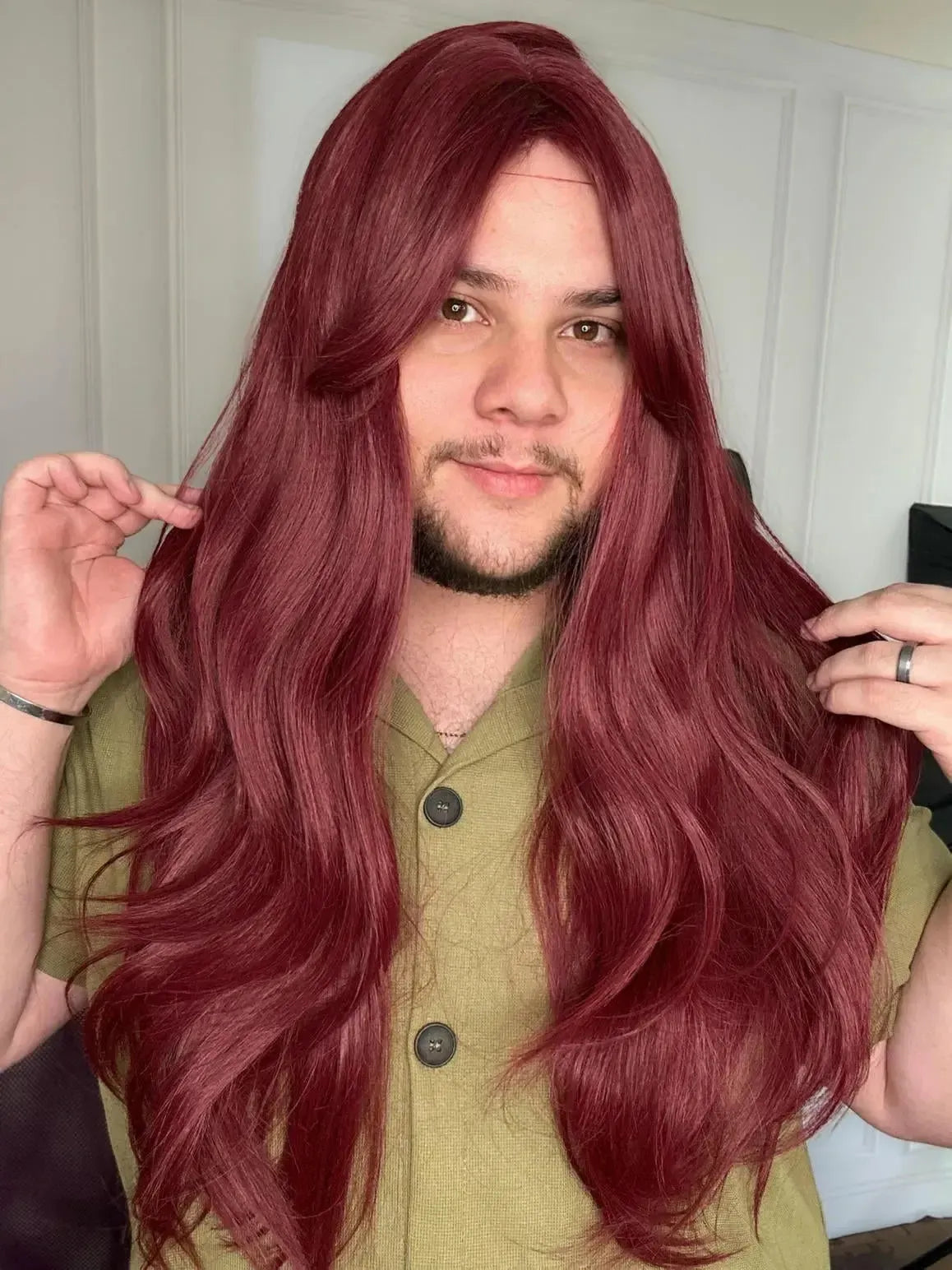 Peruca Miriam Vermelha Franja (Premium)