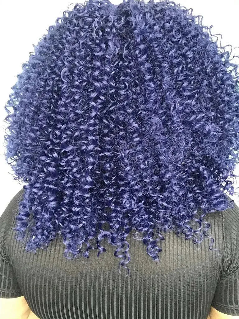 Peruca Volumosa Dandara Cacheada Azul 45 cm