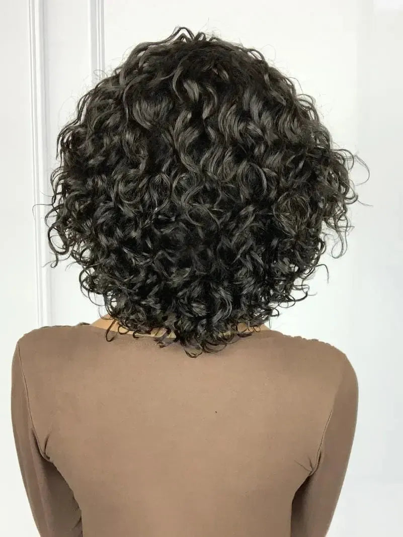 Peruca Wig Humana Klarissa Cacheada Castanho Escuro