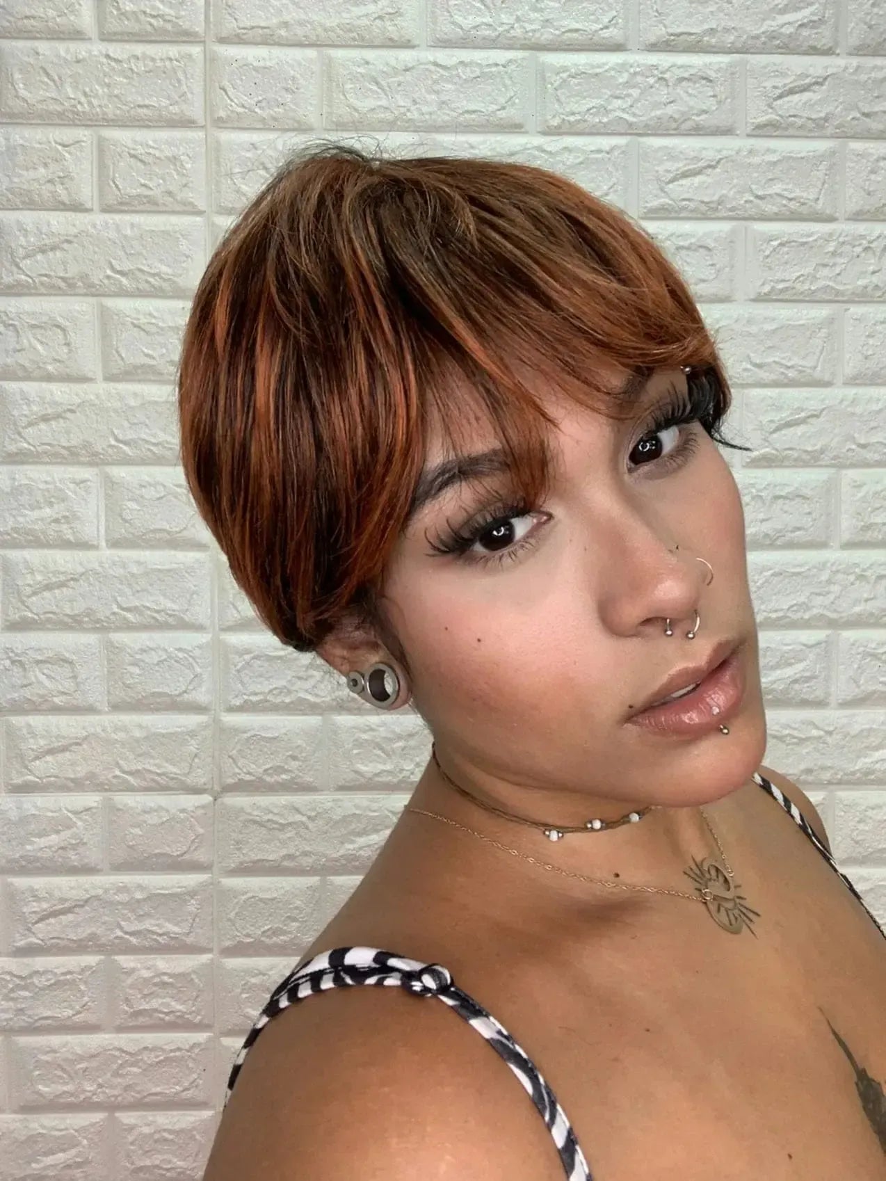 Peruca Wig Humana Maisa Ruiva Curta