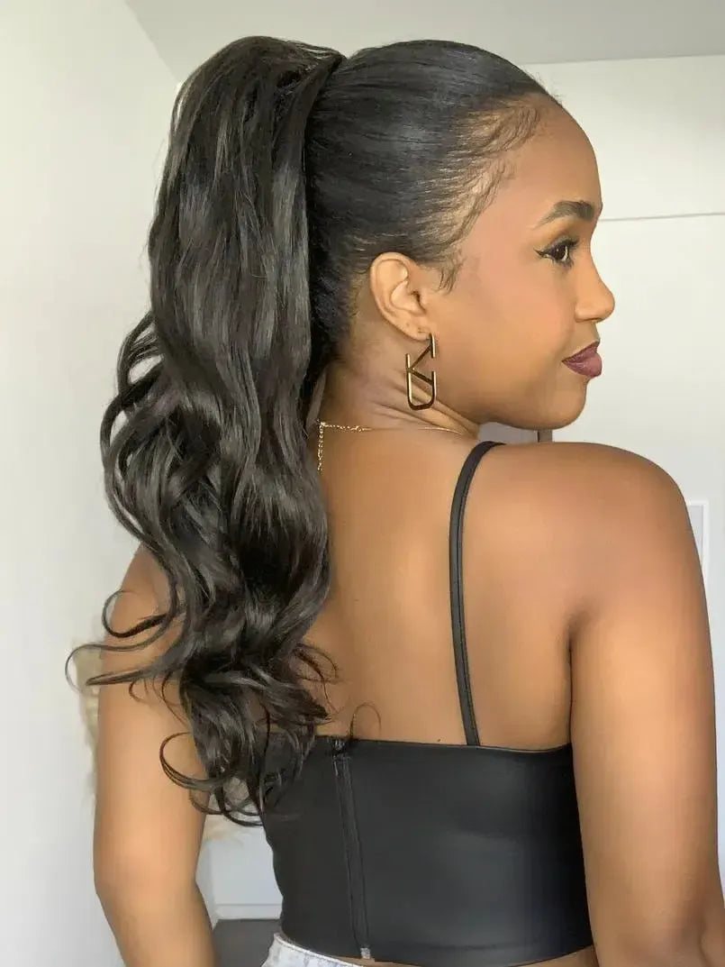 Rabo de Cavalo Podo Wave 40cm - Castanho Escuro