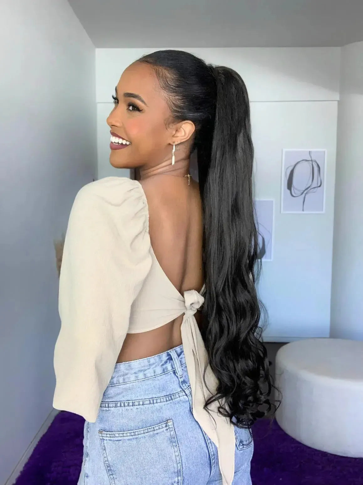 Rabo de Cavalo Podo Wave 80cm - Castanho 4