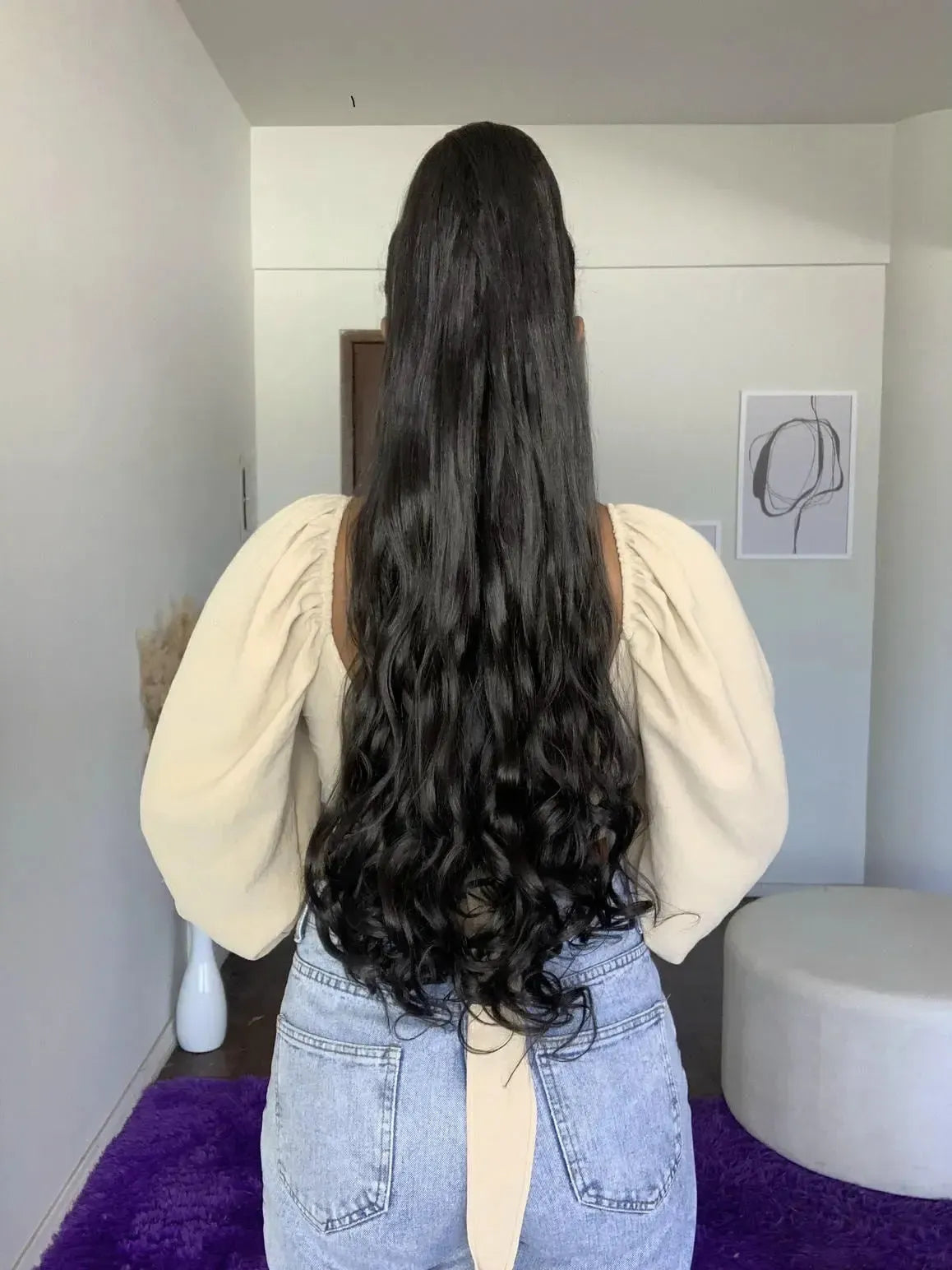 Rabo de Cavalo Podo Wave 80cm - Castanho Escuro