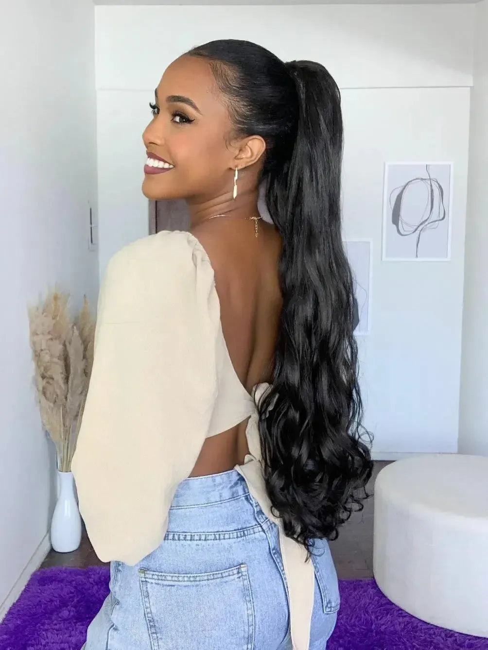 Rabo de Cavalo Podo Wave 80cm - Castanho Escuro