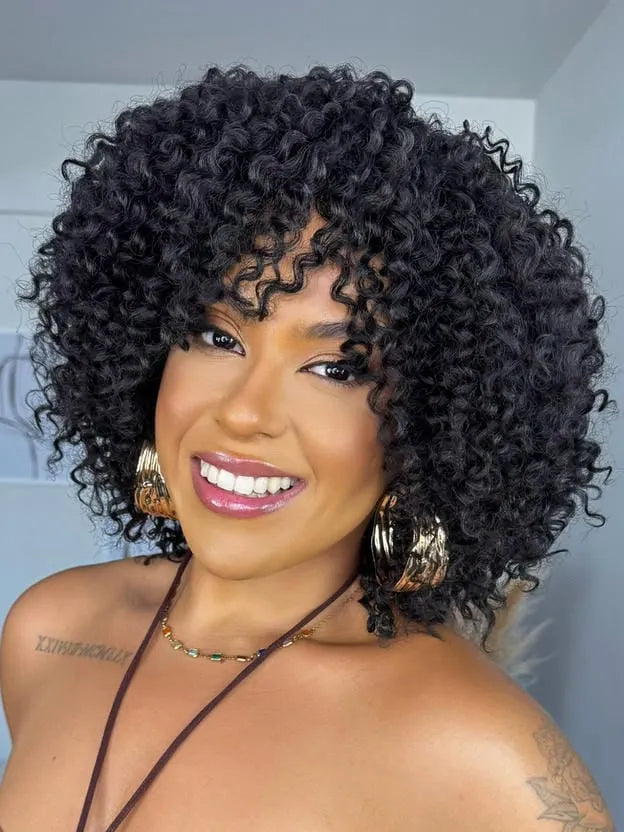 Wig Bio Fibra Carlota Castanho Escuro Cacheada