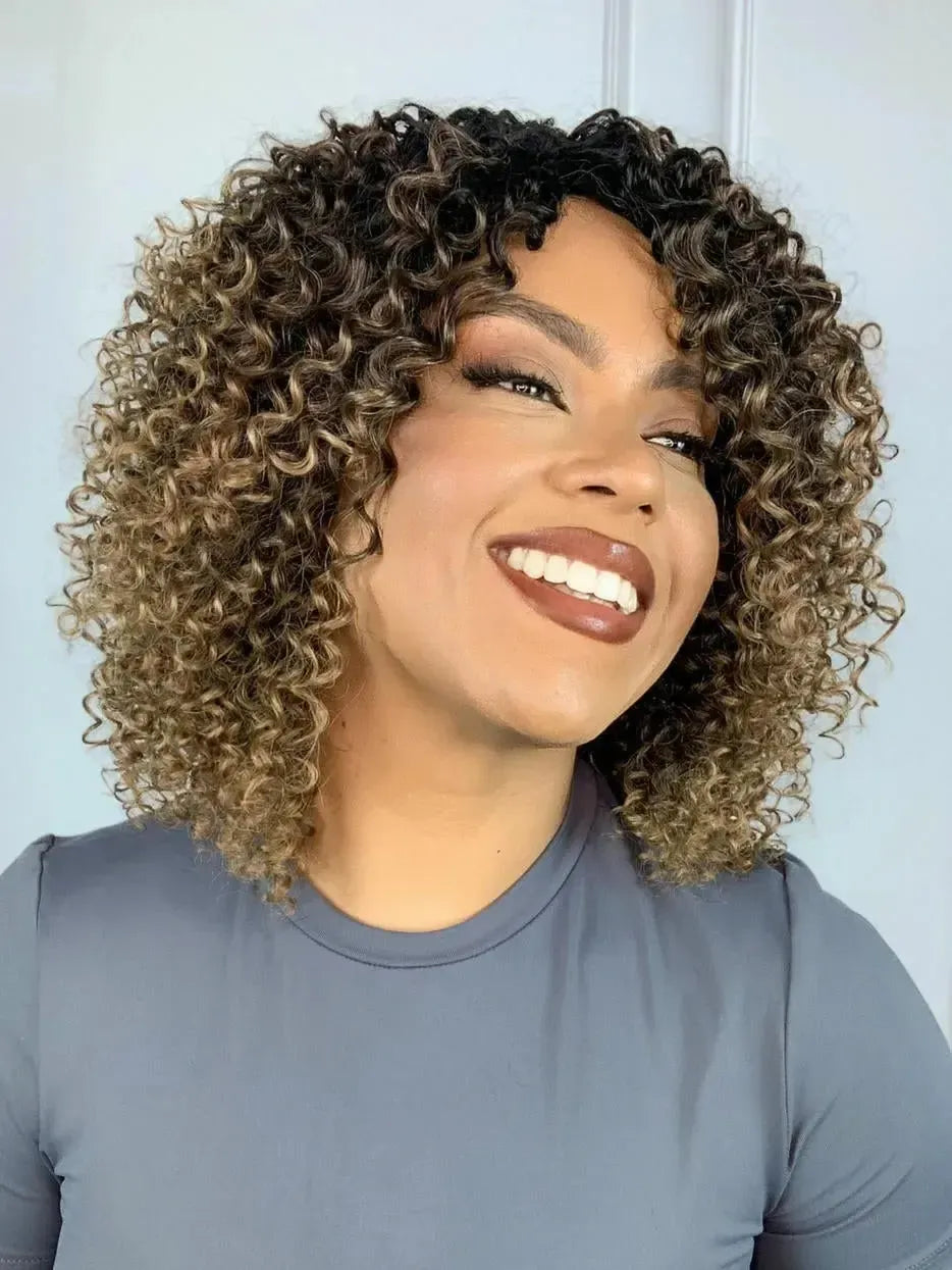 Wig Nimiane Castanho Loira 8/30 Cacheada