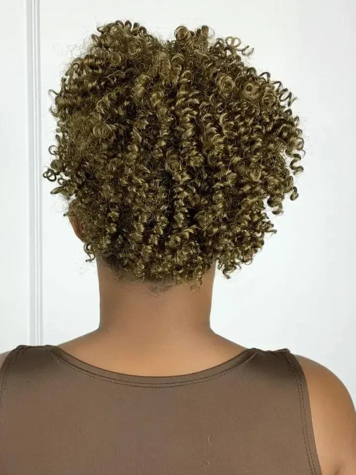 Afro Puff Castanho Cacheado