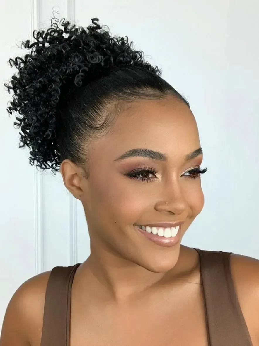Afro Puff Preto Cacheado 1B