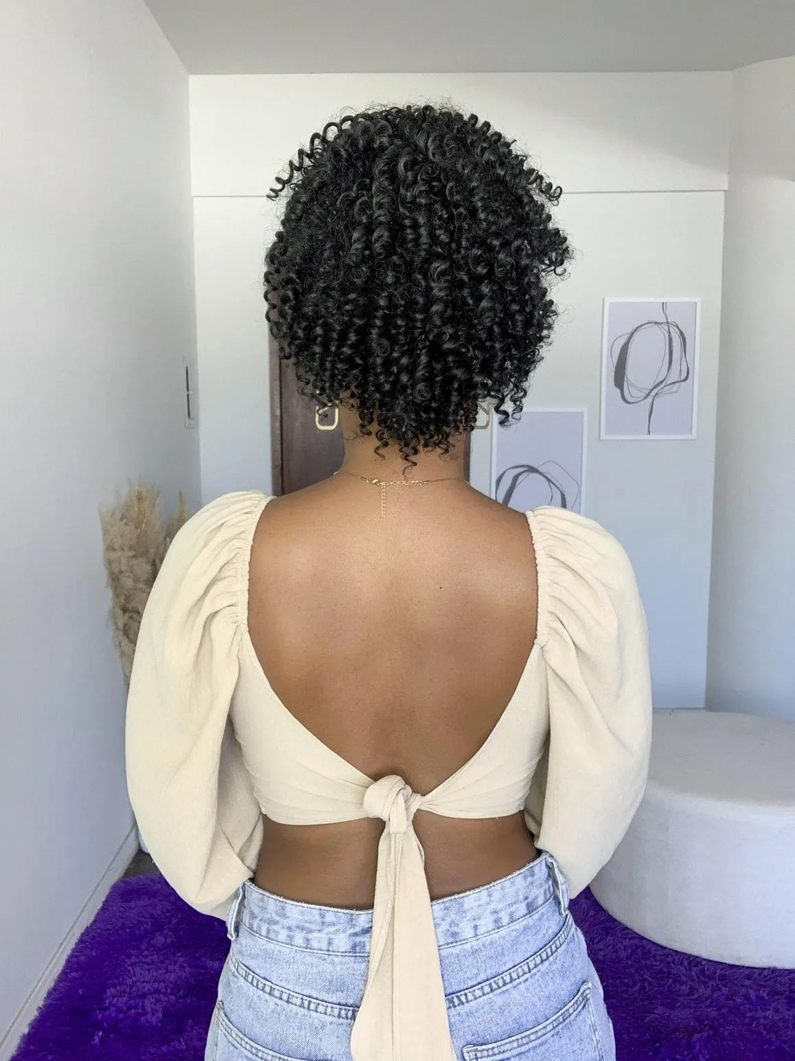 Afro Puff XXL Preto Cacheado 1B