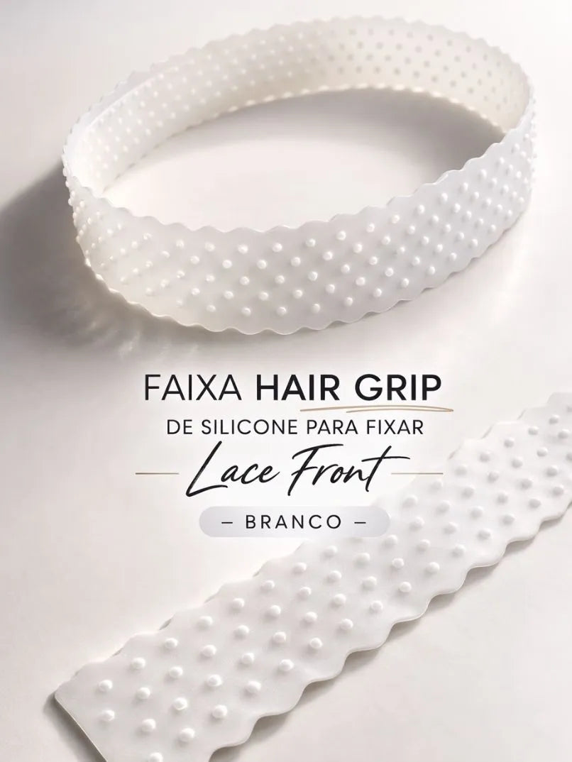 Faixa Hair Grip De Silicone Para Fixar Lace Front - Branco