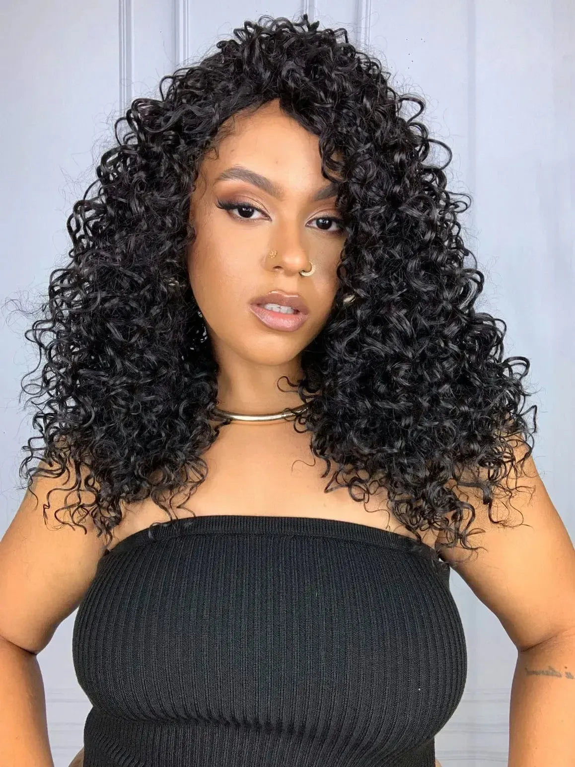 Half Wig Ketlyn Castanho Escuro Cacheada