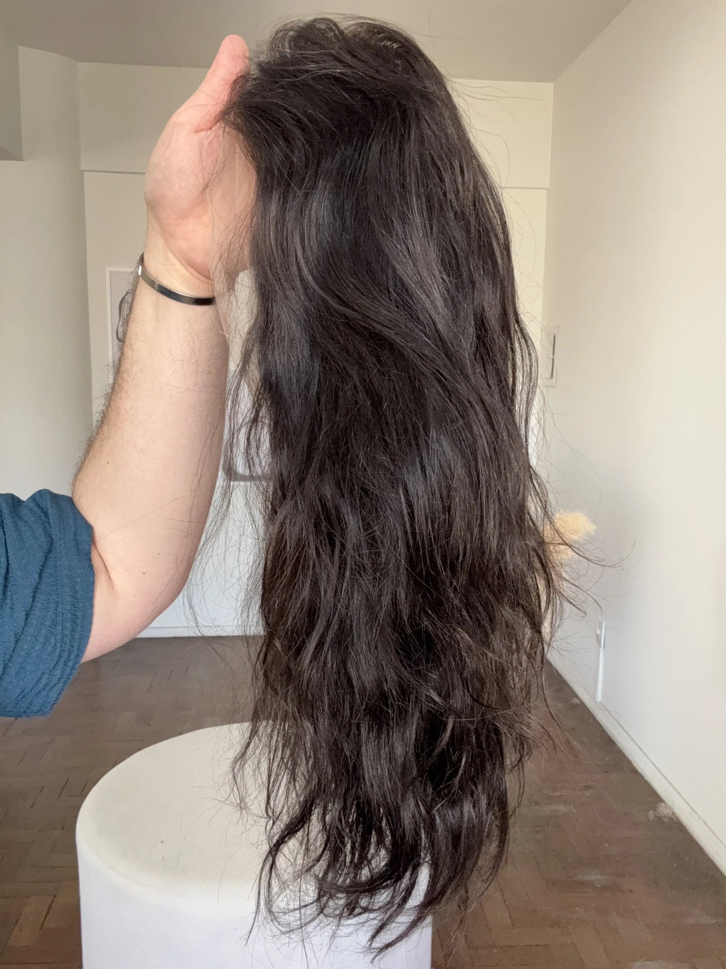 Lace Front 360º Humana HD Núbia Natural 45cm - Repartição Livre 13x4