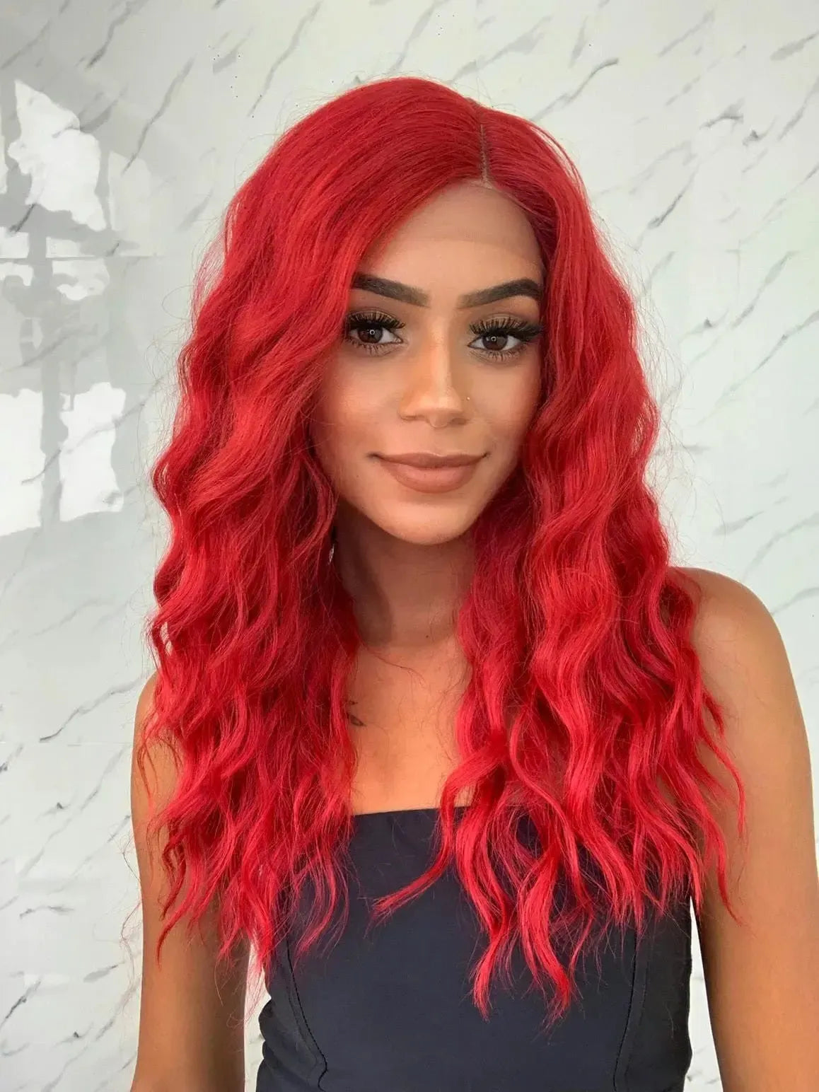Lace Front Anaya Vermelha Ondulada