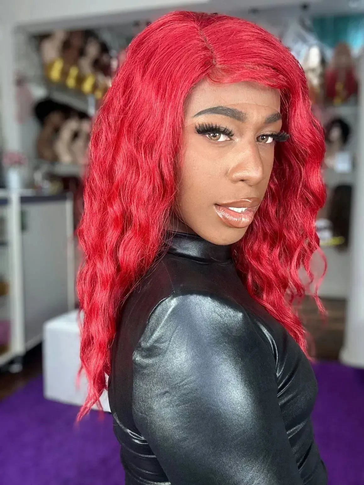 Lace Front Anaya Vermelha Ondulada