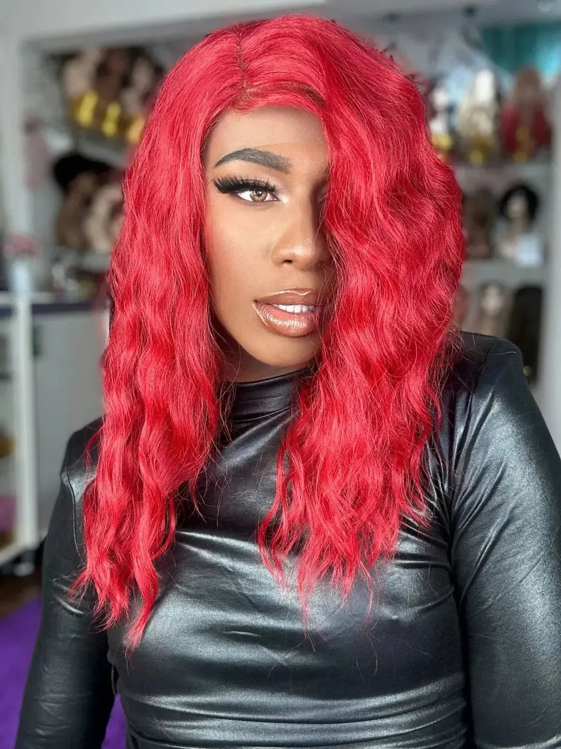 Lace Front Anaya Vermelha Ondulada