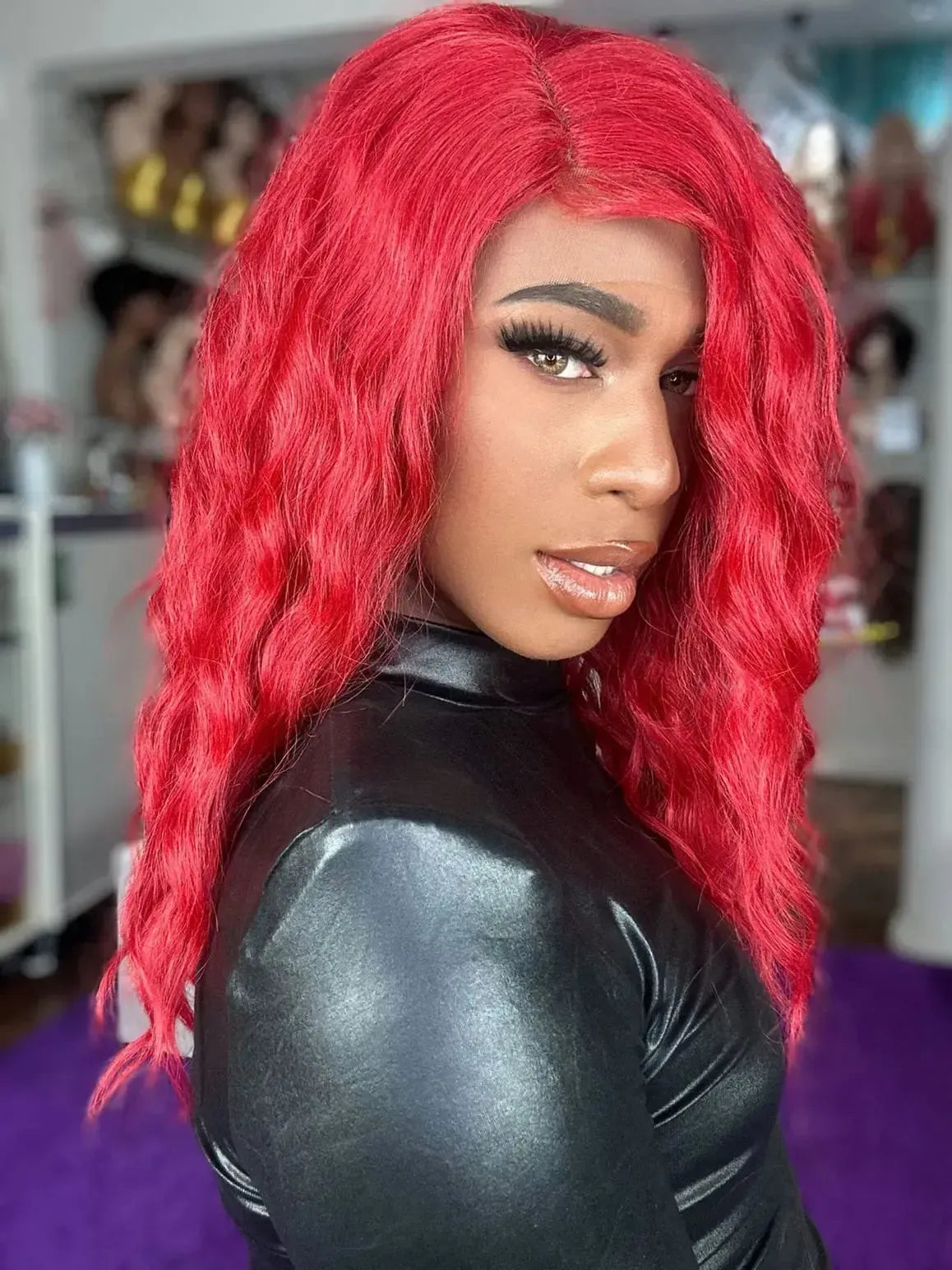 Lace Front Anaya Vermelha Ondulada