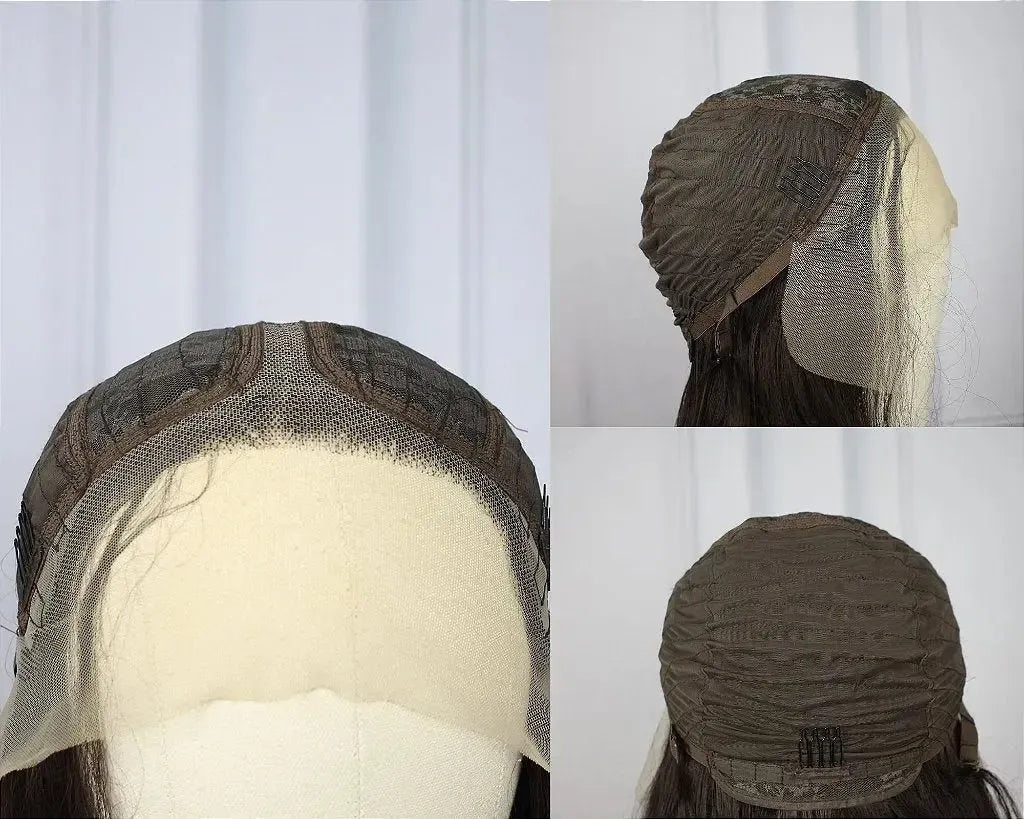 Lace Front Angelina Loiro com Raiz Loiro Castanho Ondulada 65cm