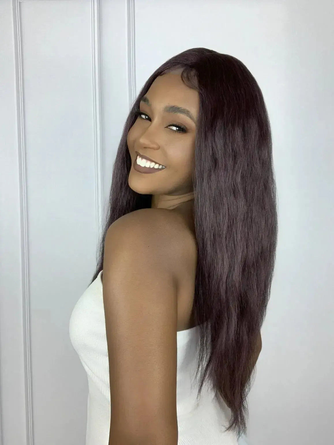 Lace Front Bianca Ruiva 99J Ondulada (Human Hair Blend)