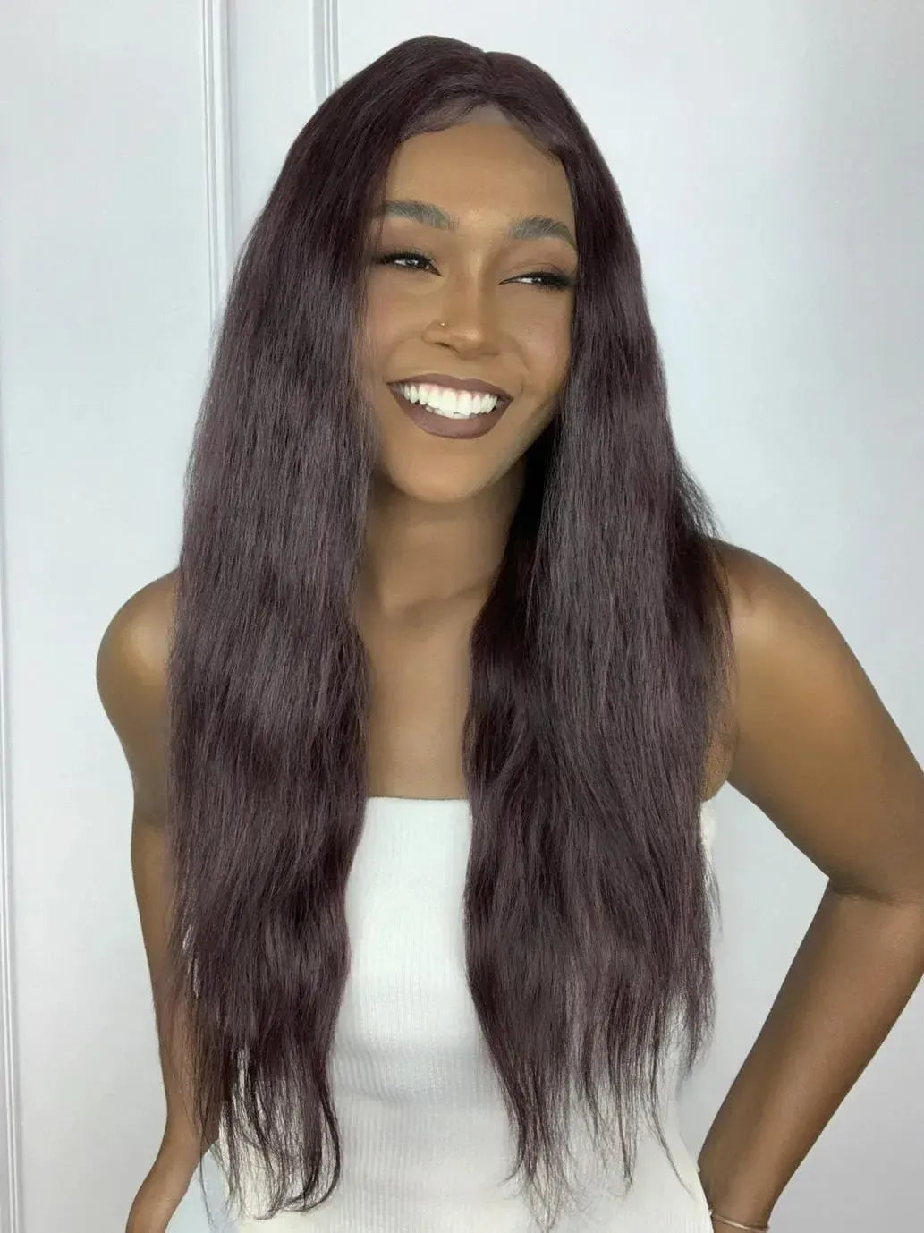 Lace Front Bianca Ruiva 99J Ondulada (Human Hair Blend)
