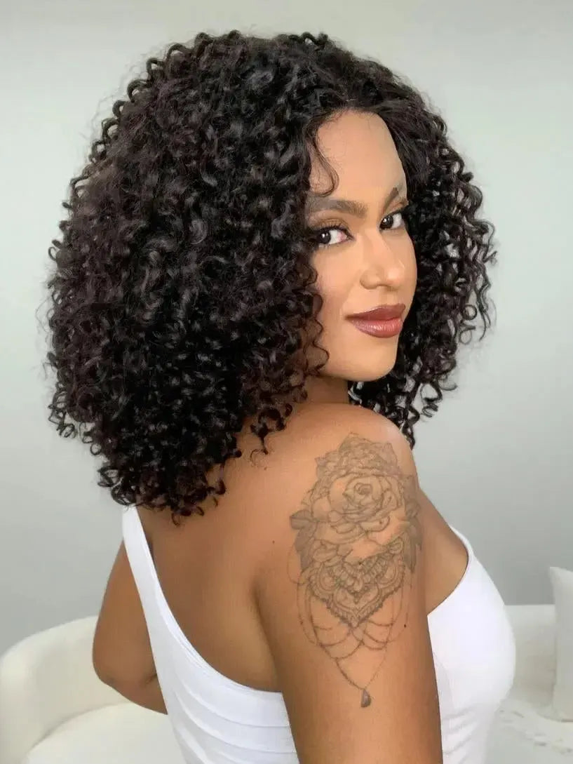 Lace Front Bio Fibra Donna Castanho Escuro Cacheada