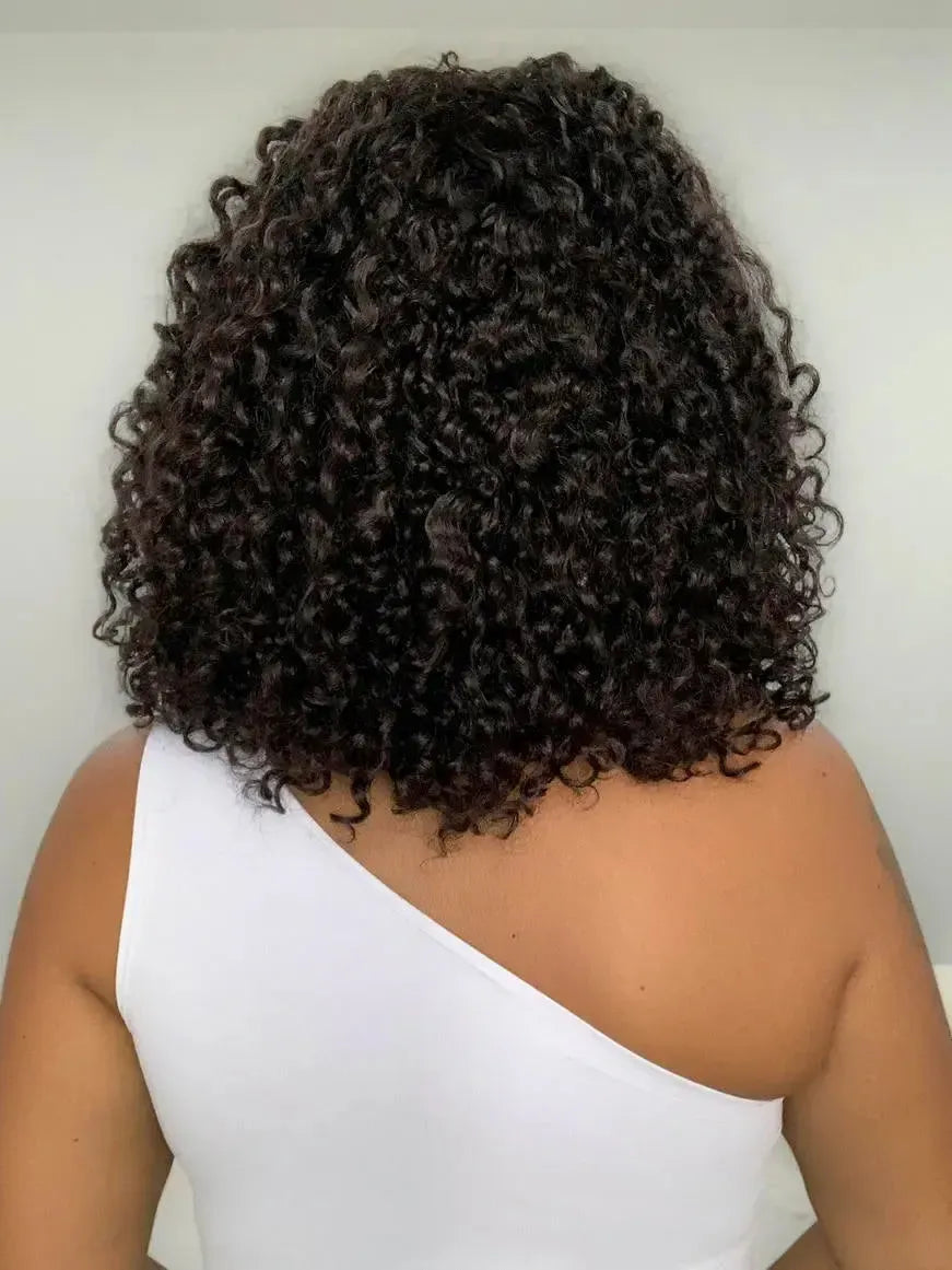 Lace Front Bio Fibra Donna Castanho Escuro Cacheada