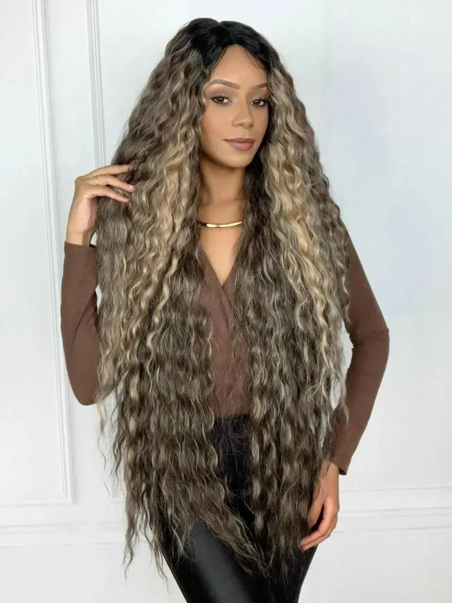 Lace Front Britany Gabriella Longa Mechada Ondulada