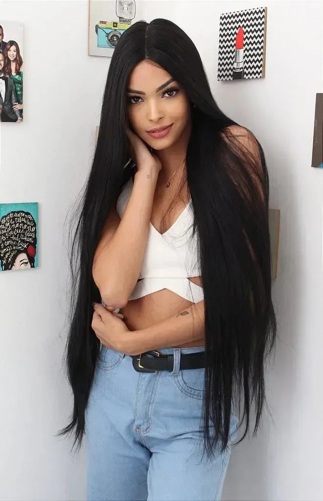 Lace Front Britany Preta Lisa 110cm