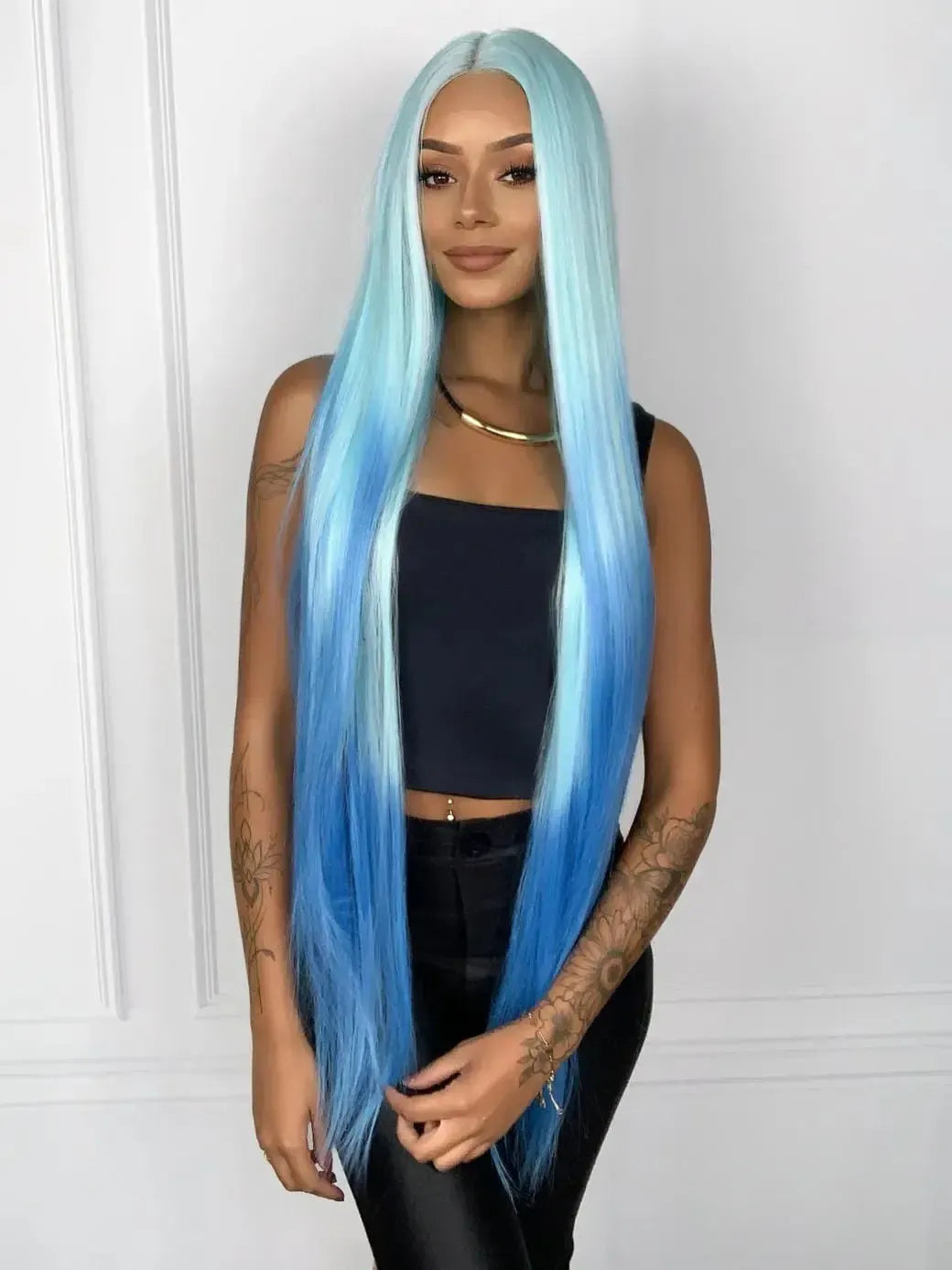 Lace Front Britany Sky Azul 2 Tons Lisa 105cm