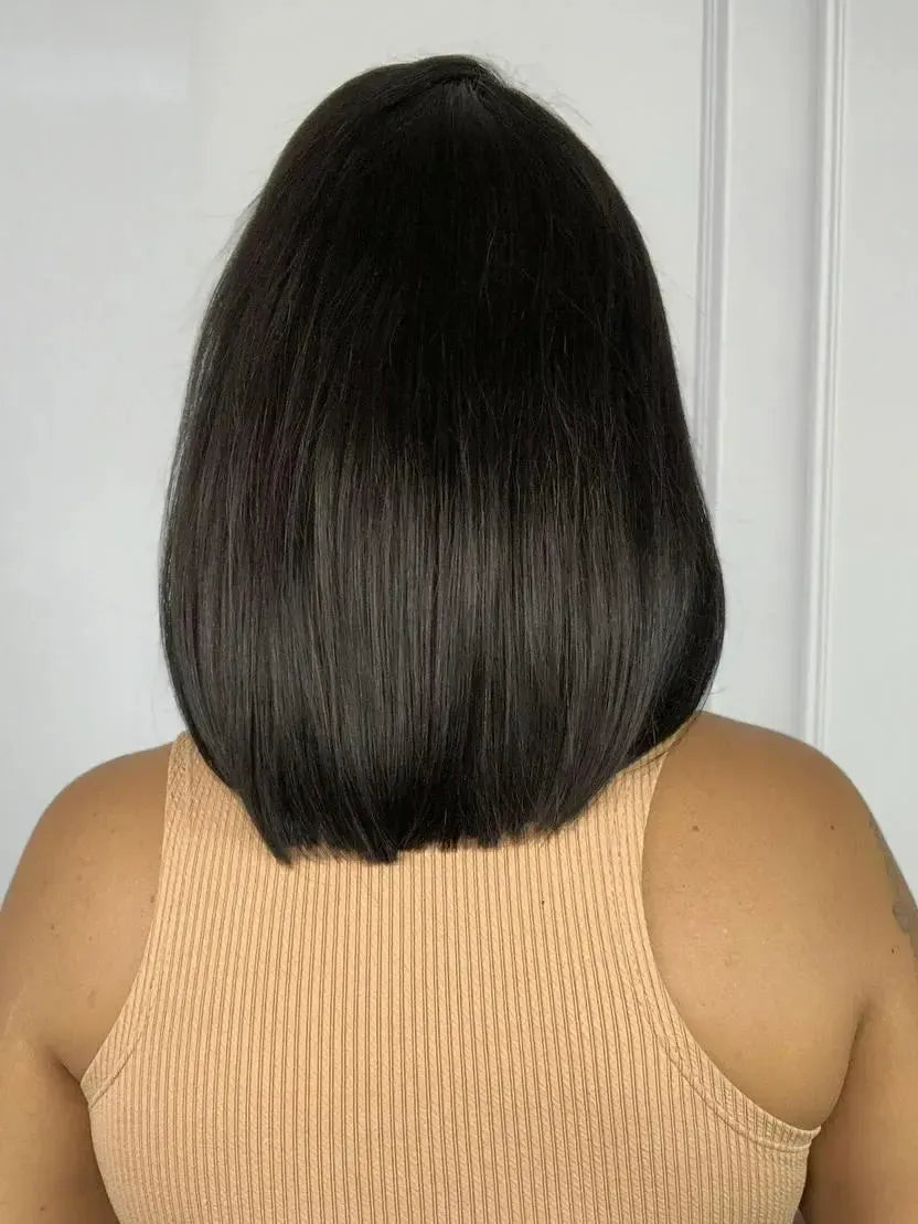Lace Front Cabelo Humano Longbob Nadia Castanho Escuro Natural - Repartição Livre 13x4