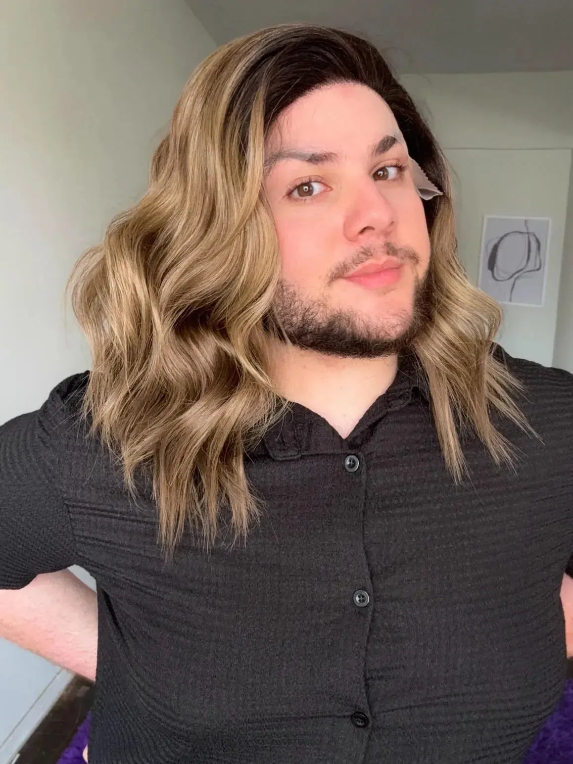 Lace Front Castanha Fibra Premium Peça Única 015