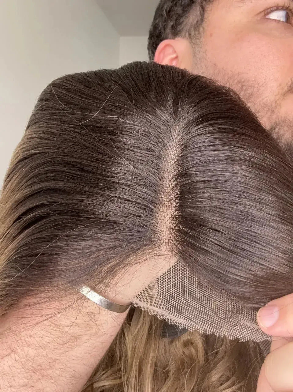 Lace Front Castanha Fibra Premium Peça Única 015