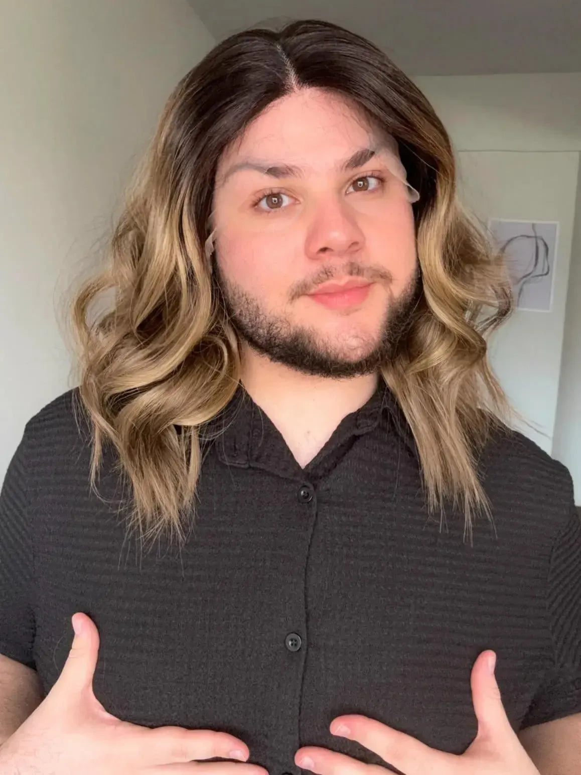 Lace Front Castanha Fibra Premium Peça Única 015