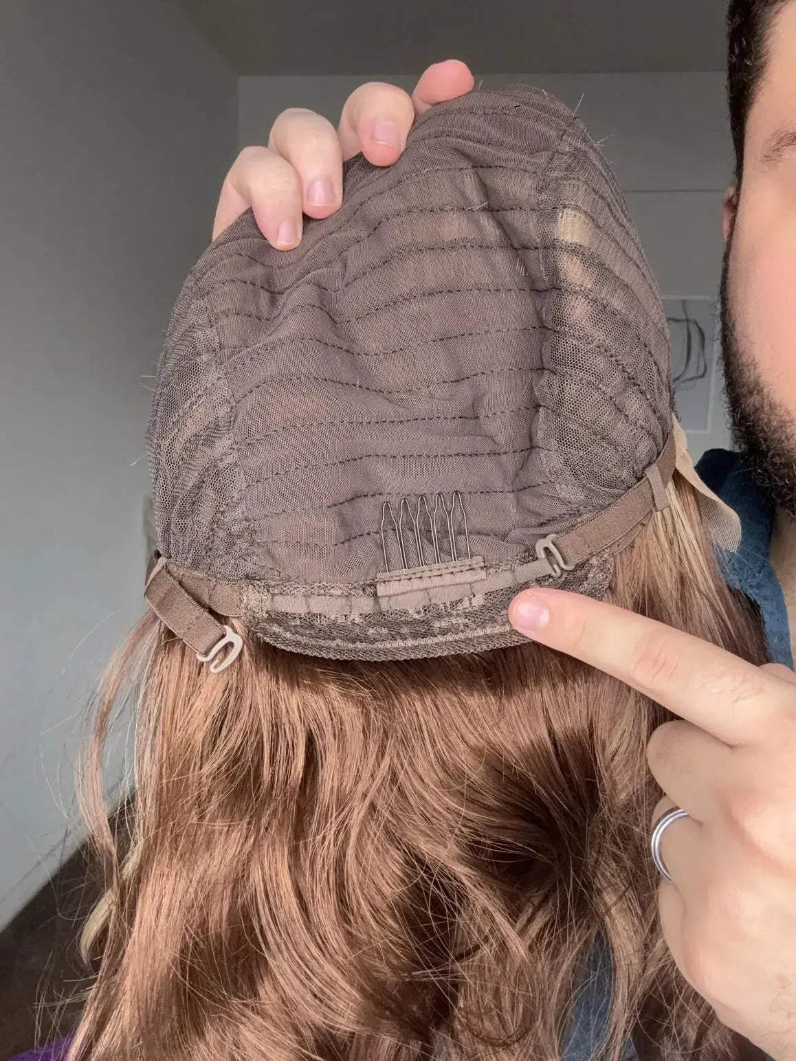 Lace Front Castanha Luzes Repartição Livre 13x3 Peça Única 067