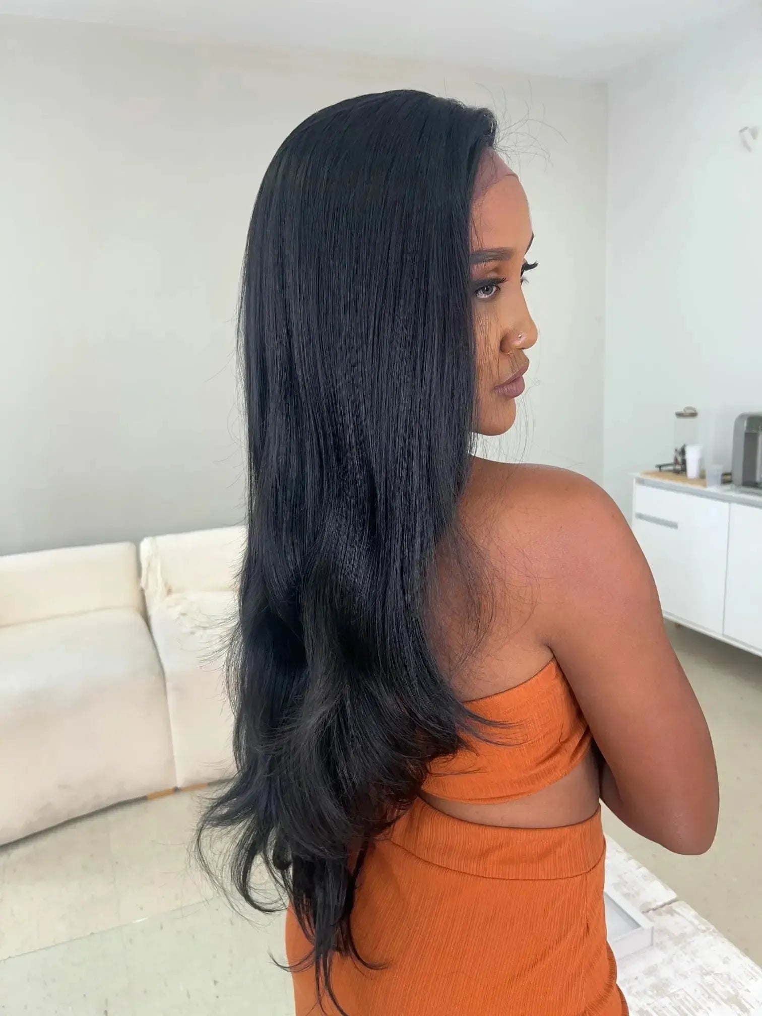 Lace Front Cida Black Preta 80cm