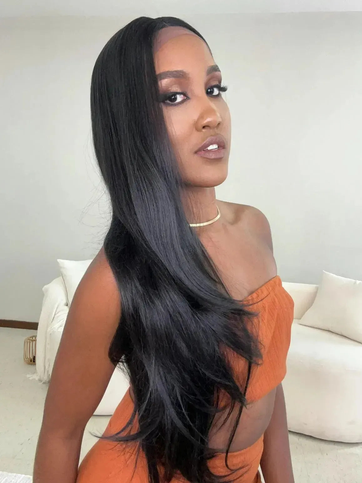 Lace Front Cida Black Preta 80cm
