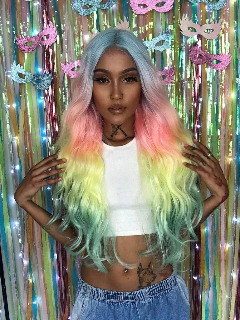 Lace Front Cotton Candy Colorida Colorful 80cm