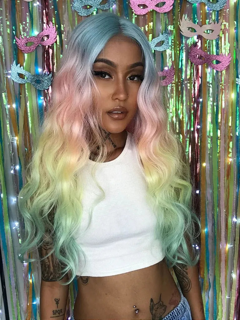 Lace Front Cotton Candy Colorida Colorful 80cm