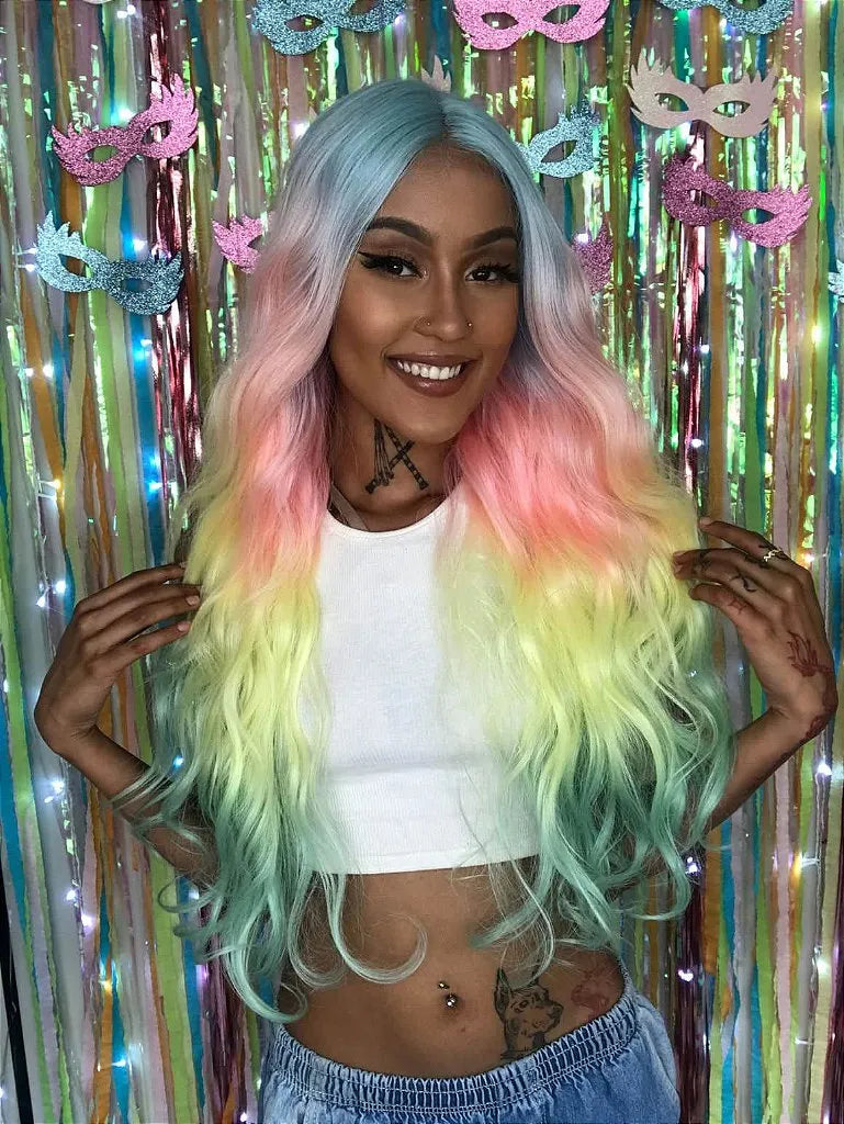 Lace Front Cotton Candy Colorida Colorful 80cm