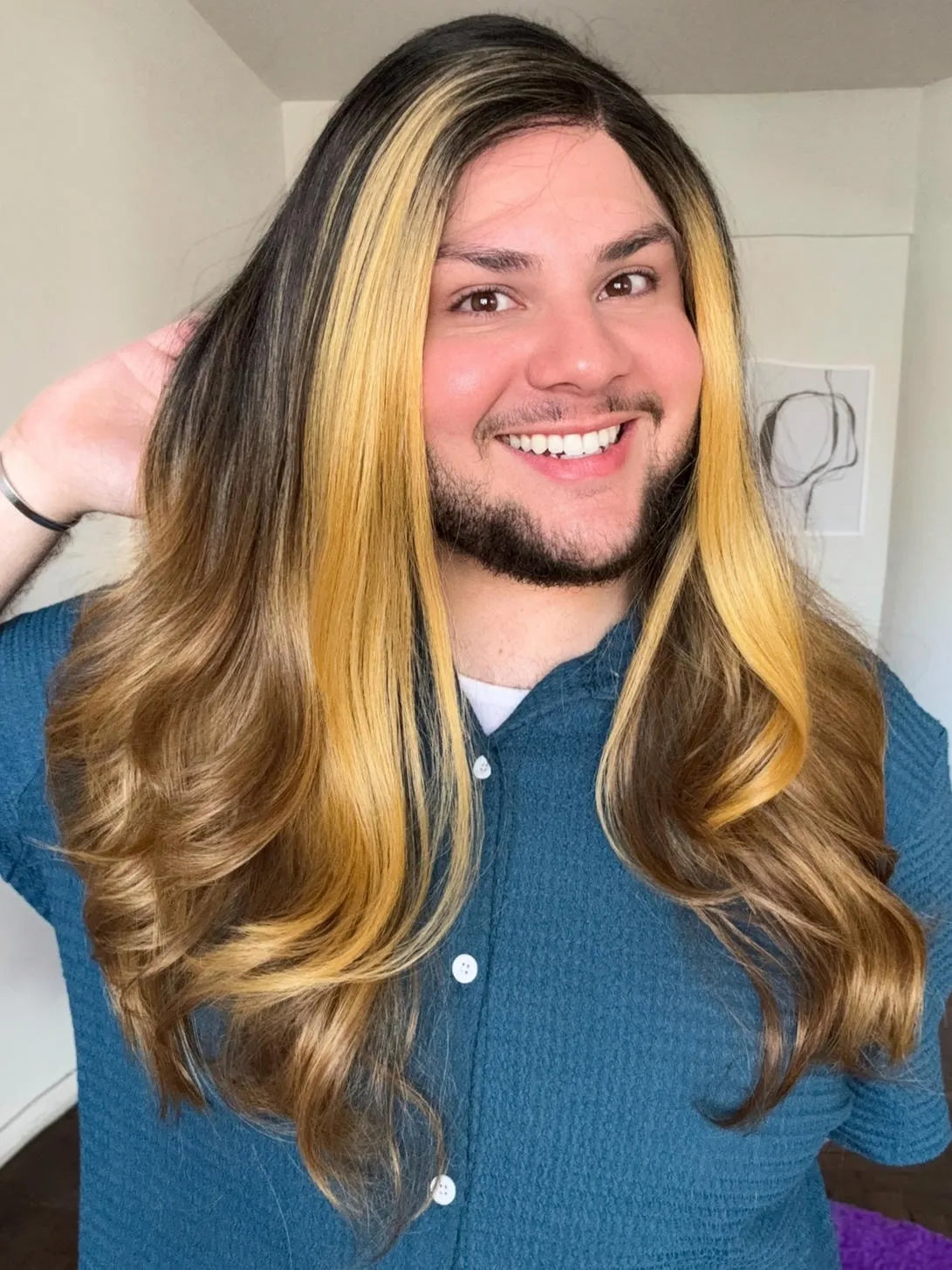Lace Front Dashly 7 Loira Mecha Ondulada