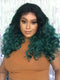 Lace Front Dezinia Verde com Raiz Preta Ondulada Cachos 65cm - Repartição Livre 13x3