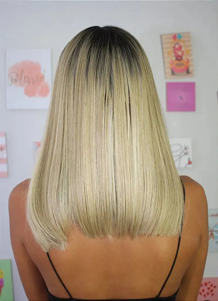 Lace Front Dominick Loira Lisa Com Raiz Escura 50 cm