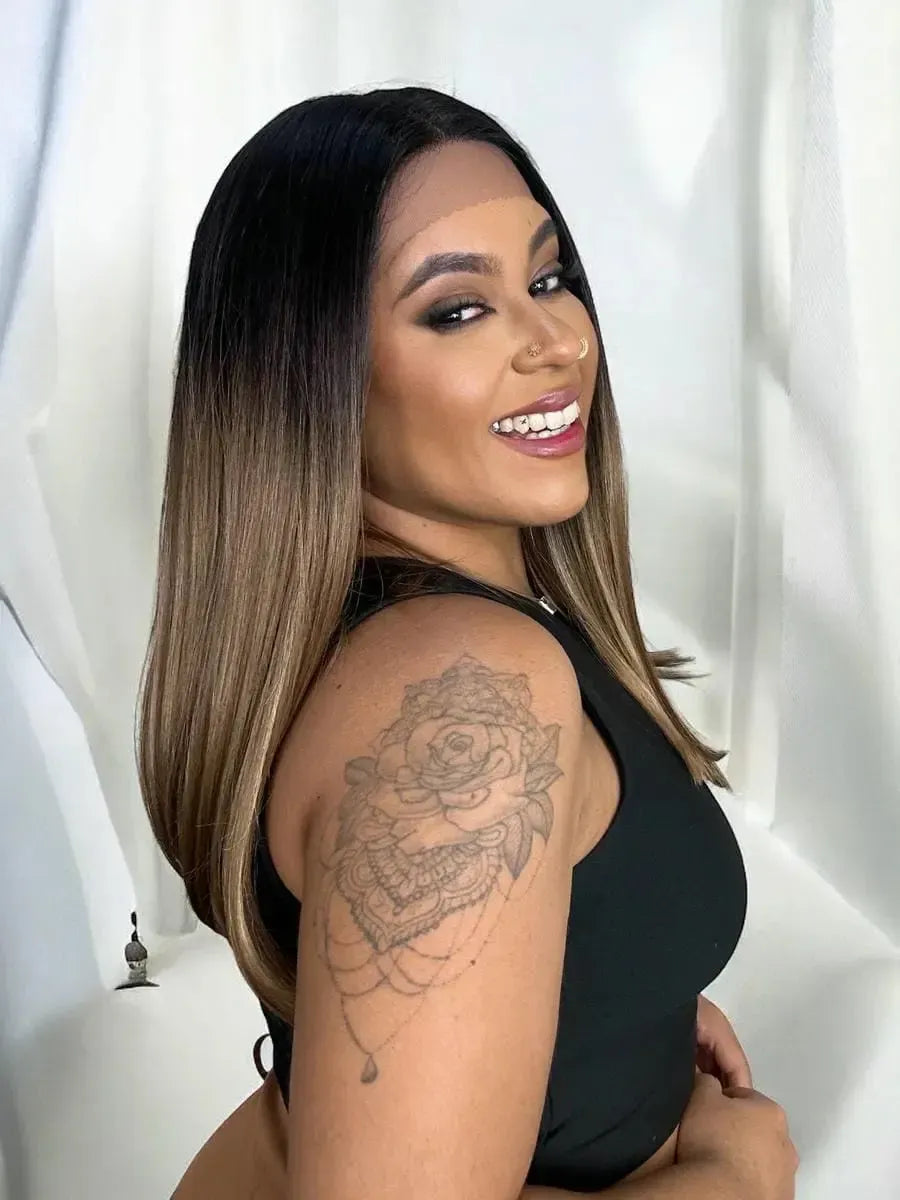 Lace Front Dominick Loira Luzes Lisa 26J Longbob 50cm